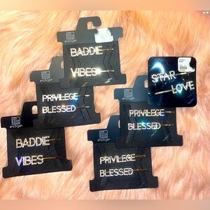 Twelve Edge Rhinestone Hair Clips Set